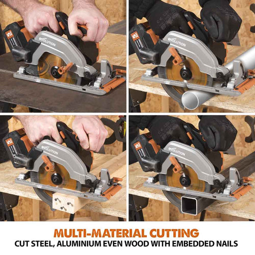 Evolution Cordless R165CCS-Li 165mm Circular Saw 18v Li-Ion EXT Inc Multi-Material Blade - Evolution Power Tools UK