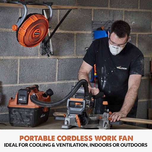 Evolution Cordless R240FAN-Li Work Fan 18v Li-Ion EXT - Evolution Power Tools UK