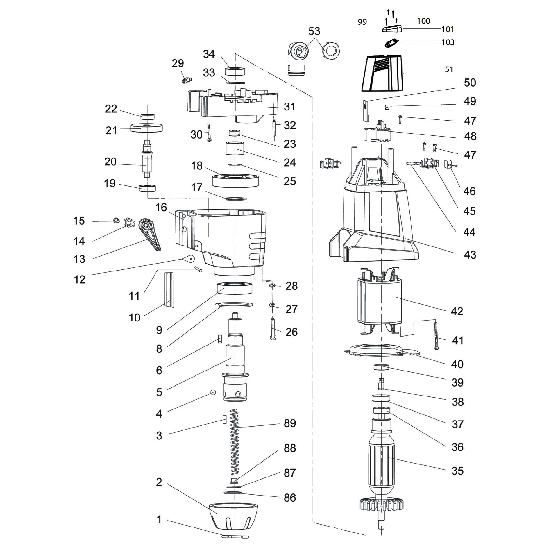 Evolution EVOMAG42 Spare Parts (Motor Housing)