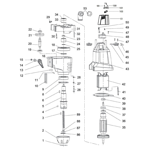 Evolution EVOMAG42 Spare Parts (Motor Housing) - Evolution Power Tools UK