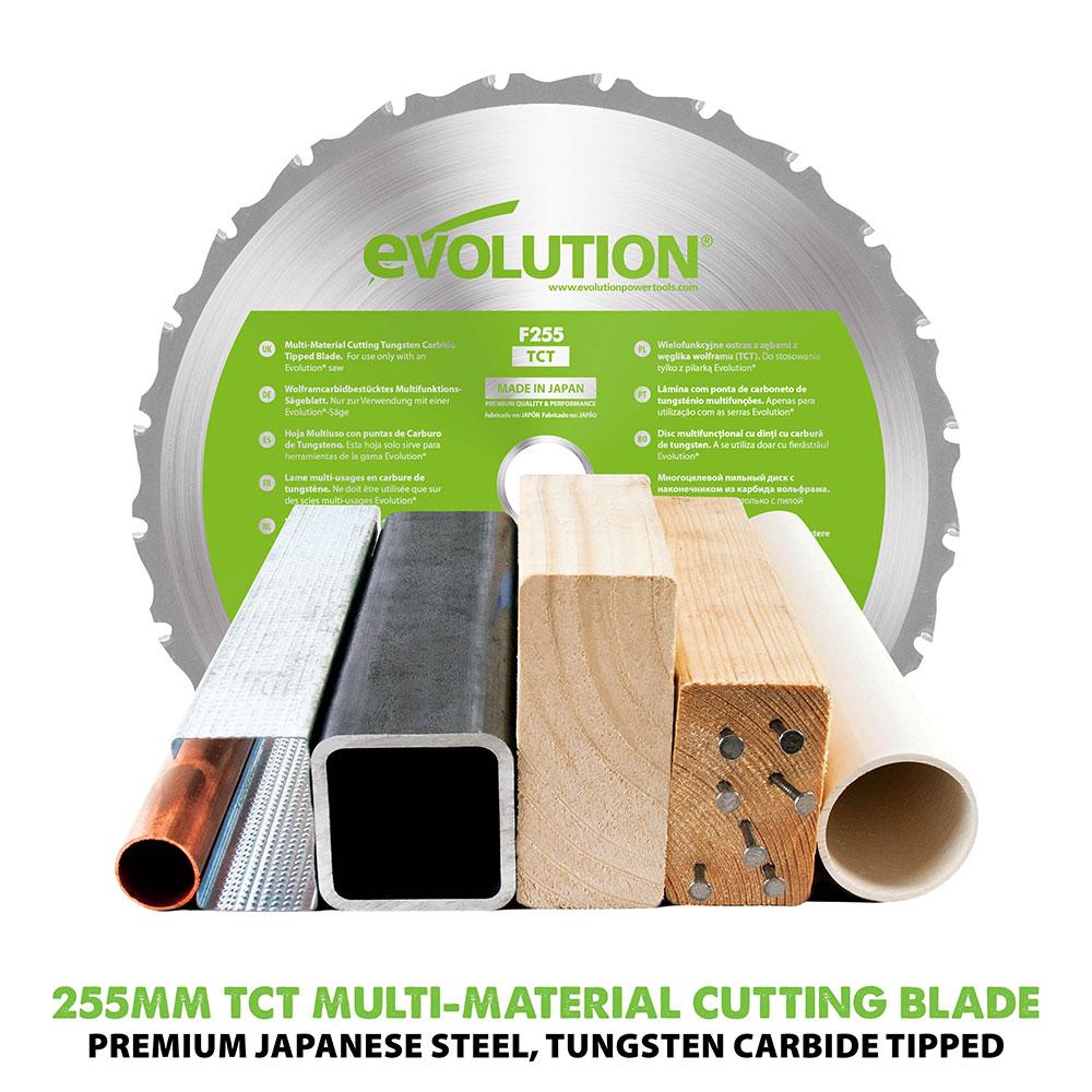 Evolution FURY5-S 255mm Table Saw Bundle With 60T Fine Wood And 28T Multi-Material Blades