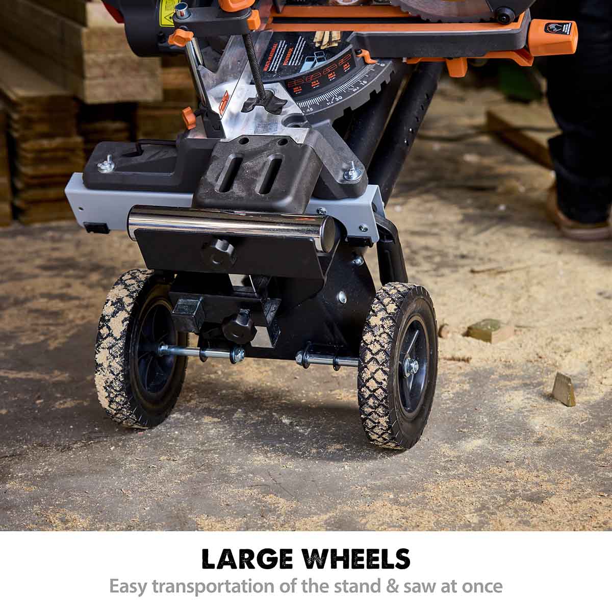 Evolution Mitre Saw Stand With Wheels and Universal Fittings