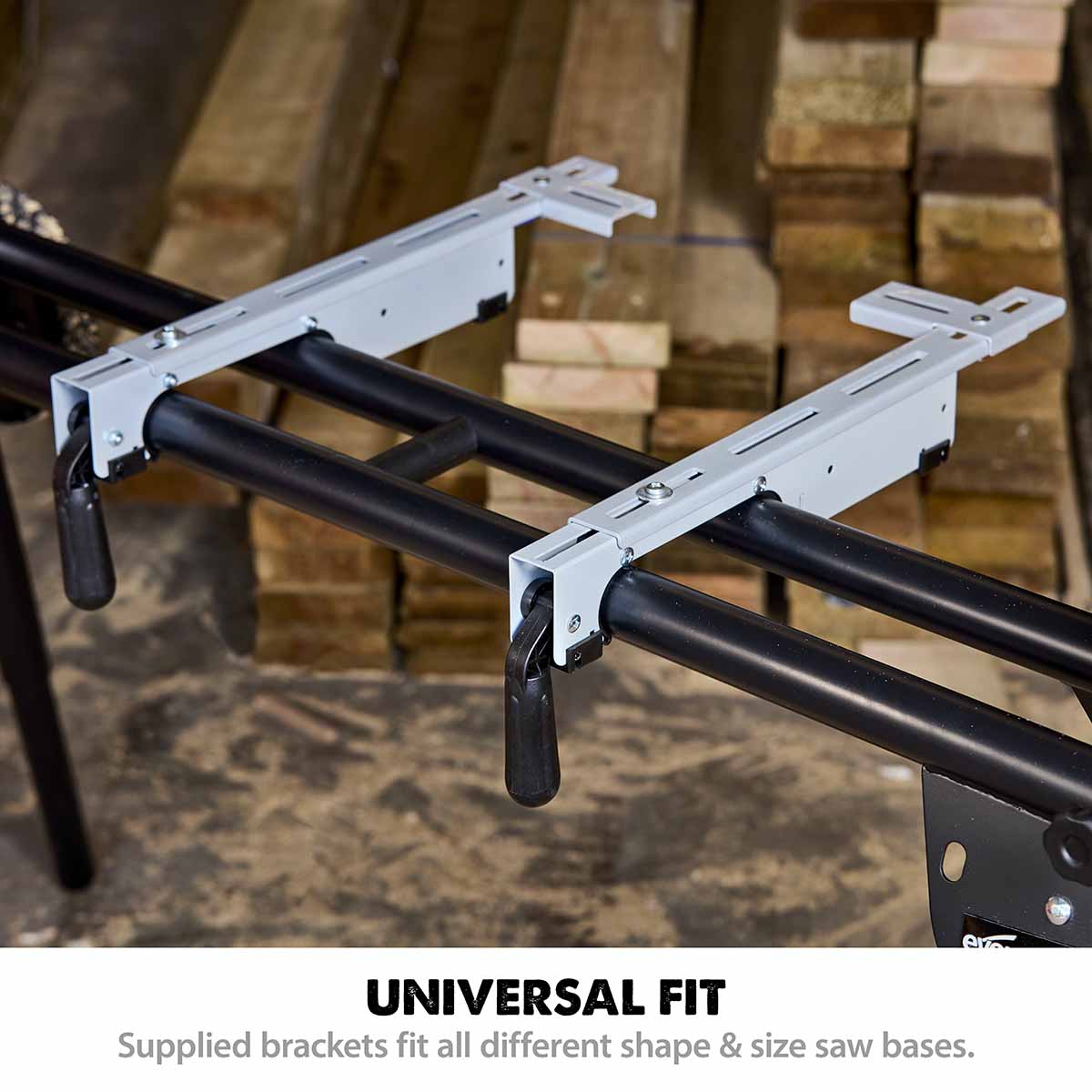 Evolution Mitre Saw Stand With Wheels and Universal Fittings