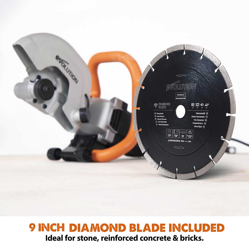 Evolution R230DCT Electric Disc Cutter/Concrete Saw with 230mm Diamond Blade
