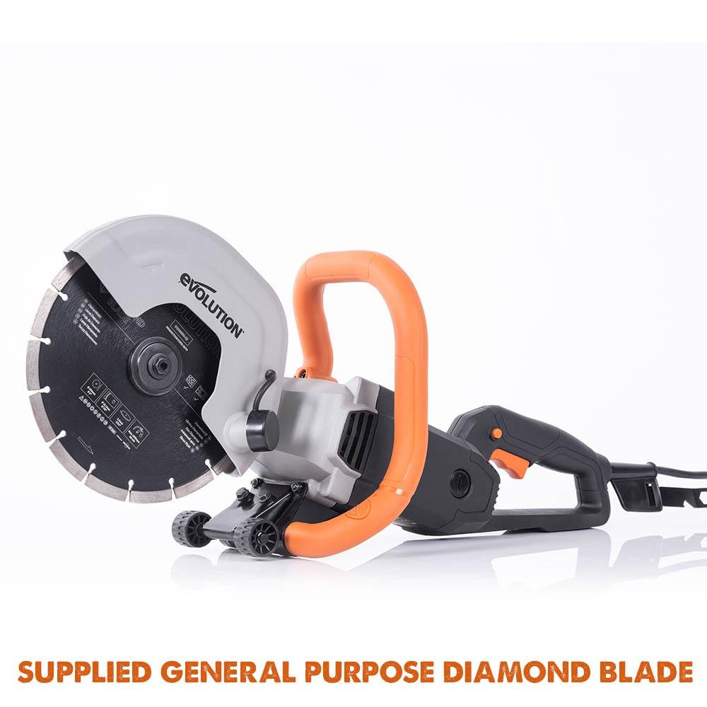 Evolution R230DCT Electric Disc Cutter/Concrete Saw with 230mm Diamond Blade