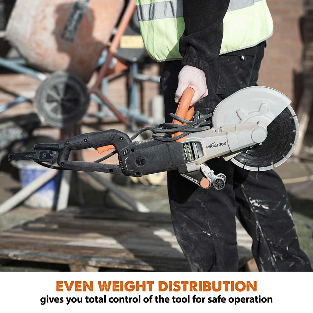 Evolution R230DCT Electric Disc Cutter/Concrete Saw with 230mm Diamond Blade