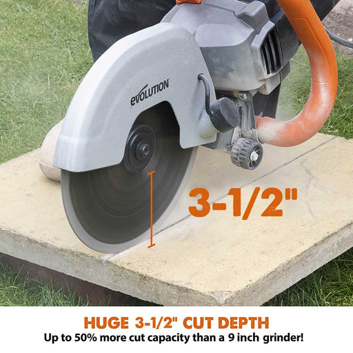 Evolution R230DCT 230mm 9" Electric Disc Cutter Concrete Saw with Diamond Blade - Evolution Power Tools UK