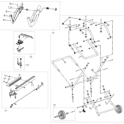 Evolution R255PTS Spare Parts (Legs, Clamps, Fences & Blade Guard)