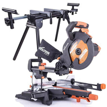 Evolution R255SMS+ 255mm Sliding Compound Mitre Saw & Stand Bundle