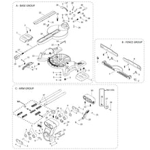 Evolution R255SMS-DB Spare Parts (Neck, Rails, Base)