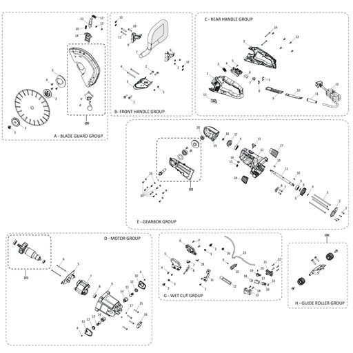 Evolution R300DCT+ Spare Parts - Evolution Power Tools UK