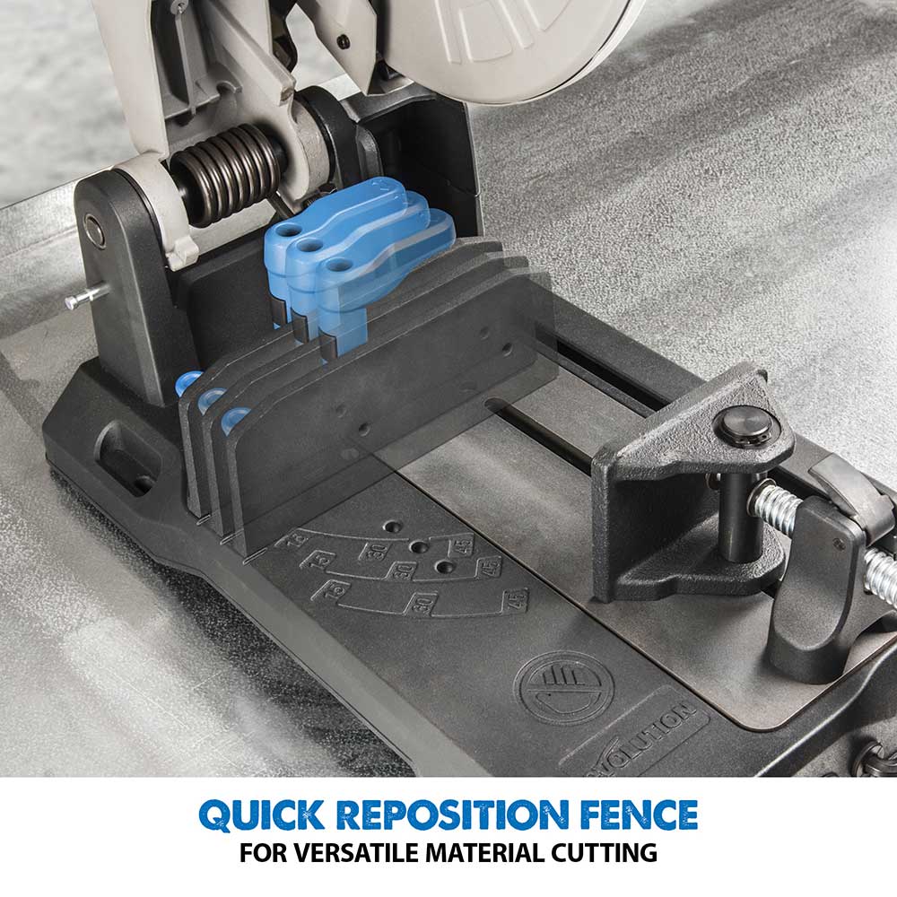 Evolution S355CPS 355mm Metal Cutting Chop Saw and Chop Saw Stand Bundle