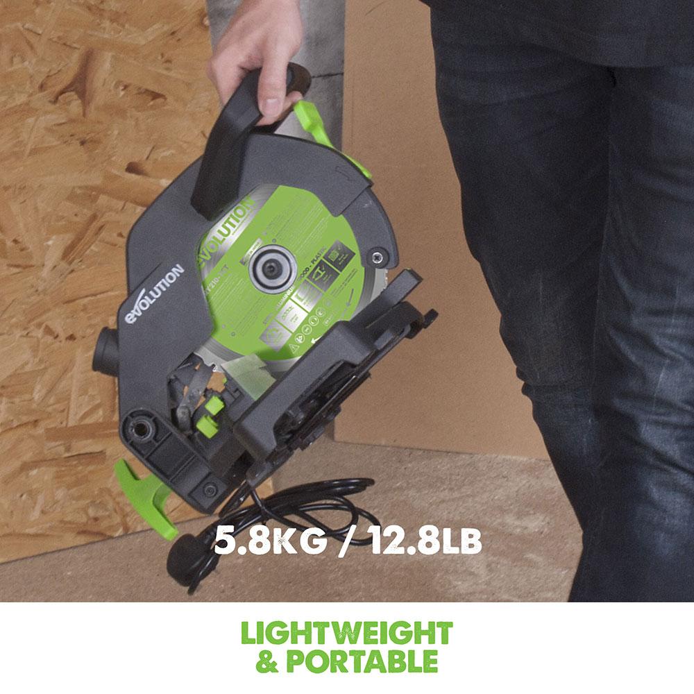 Evolution F210CMS (230V) Sliding Mitre Saw With 210mm Multi-Material Cutting Blade
