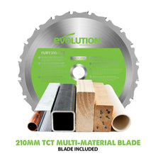 Evolution F210SMS (230V) Sliding Mitre Saw With 210mm Multi-Material Cutting Blade