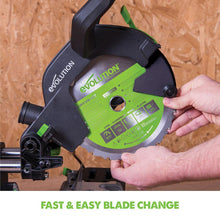 Evolution F210SMS (230V) Sliding Mitre Saw With 210mm Multi-Material Cutting Blade