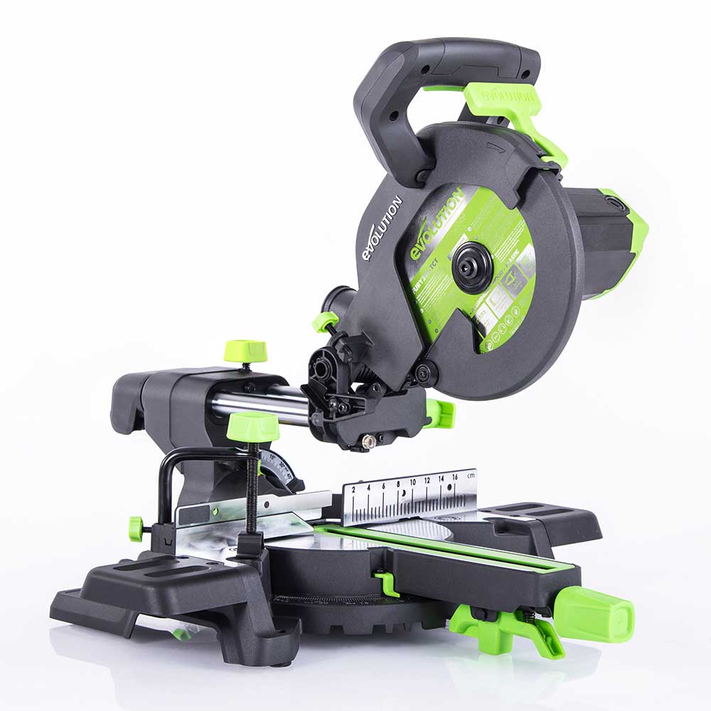 Evolution F210SMS (230V) Sliding Mitre Saw With 210mm Multi-Material Cutting Blade