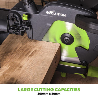 Evolution F255SMS (230V) Compound Mitre Saw With 255mm Multi-Material Cutting Blade