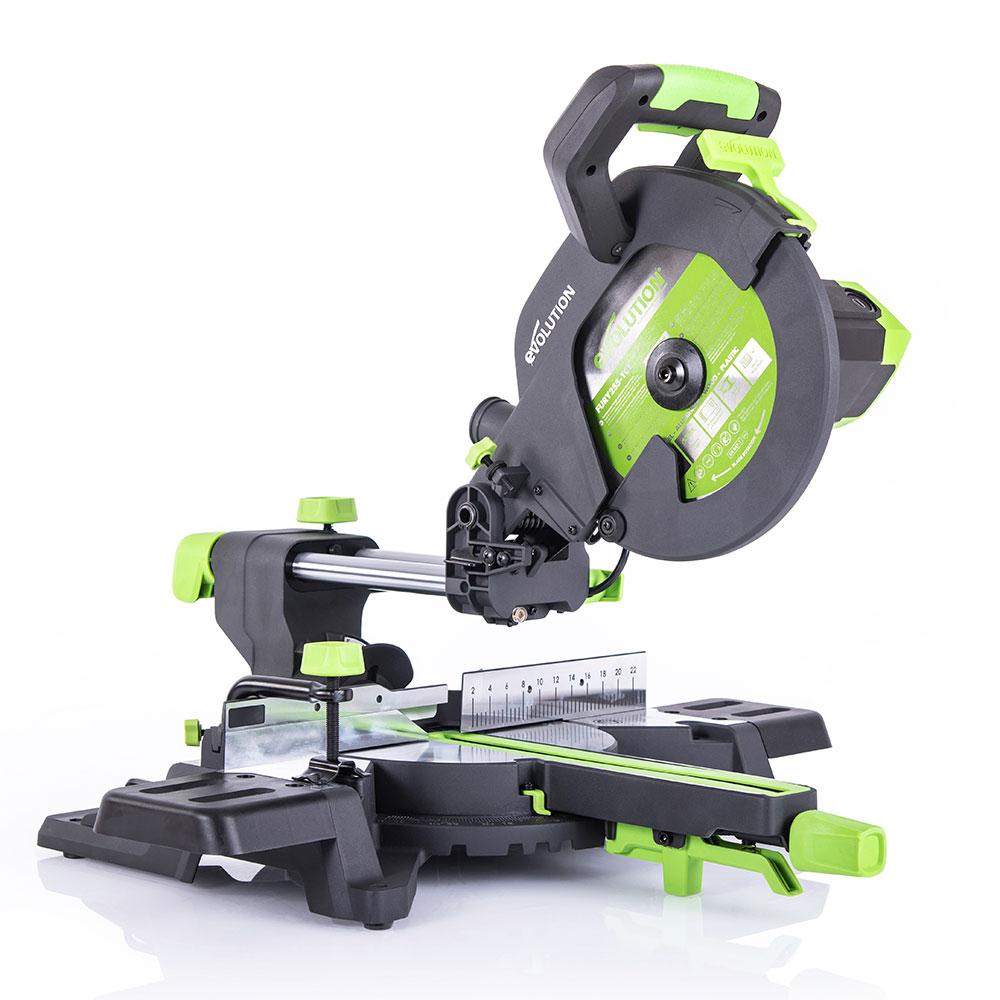 Evolution F255SMS (230V) Compound Mitre Saw With 255mm Multi-Material Cutting Blade