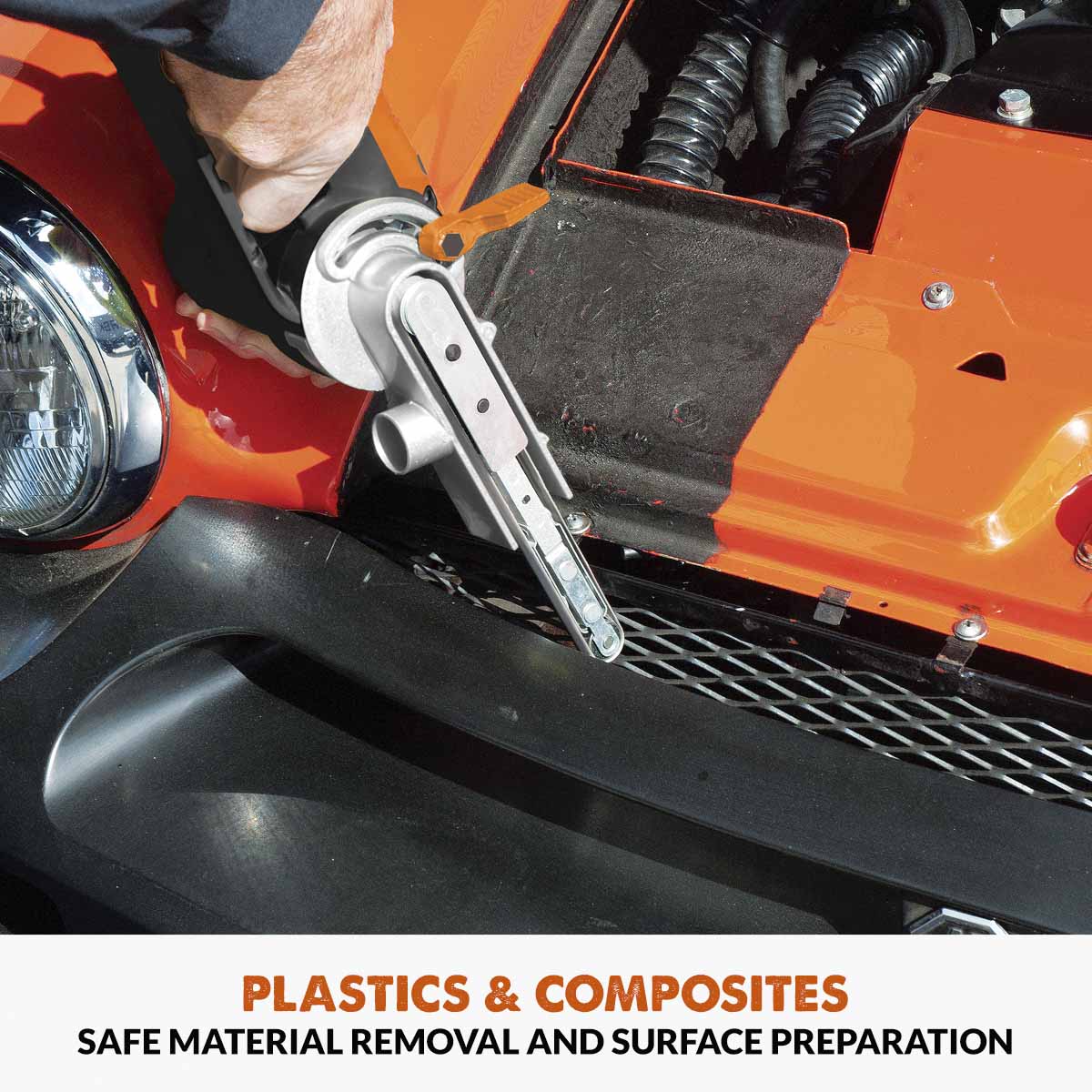 Ponceuse à bande mince Evolution avec 3 bandes abrasives