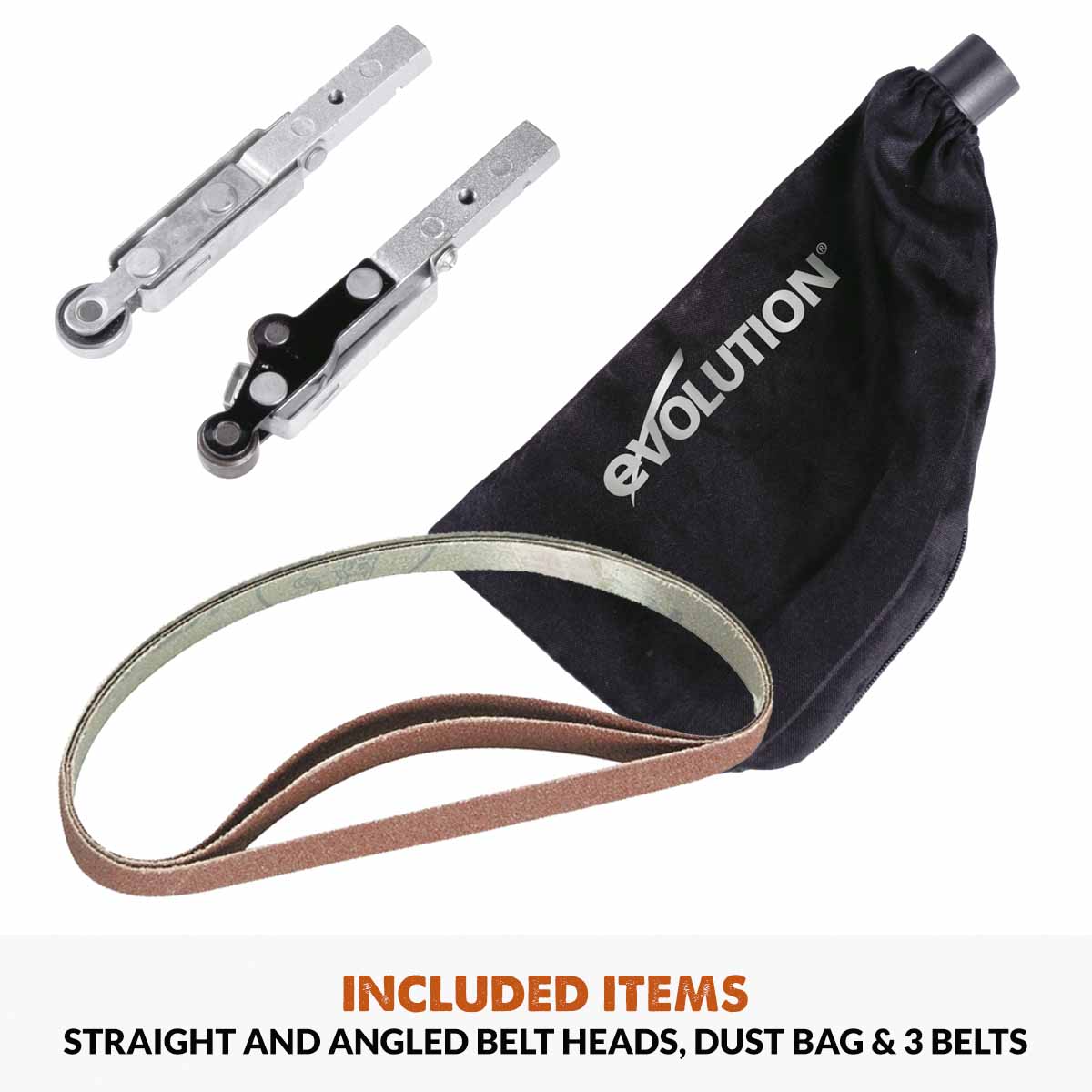 Ponceuse à bande mince Evolution avec 3 bandes abrasives