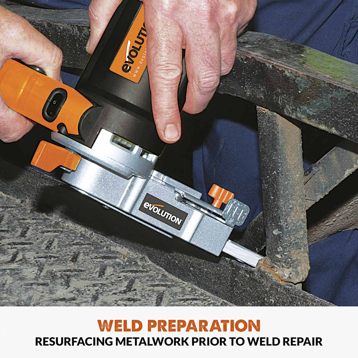 Ponceuse à bande mince Evolution avec 3 bandes abrasives