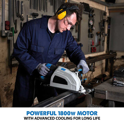 Evolution S210CCS 210mm Heavy Duty Metal Cutting Circular Saw Track Adaptor & 1.4m 2-Piece Track Kit Bundle (2x700mm)