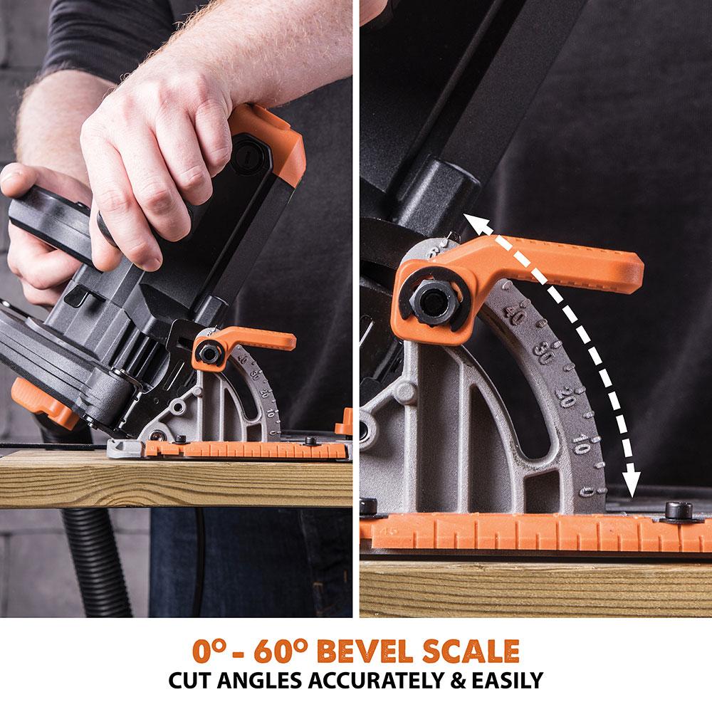Evolution R185CCS Circular Saw with 185mm TCT Multi-Material Cutting Blade