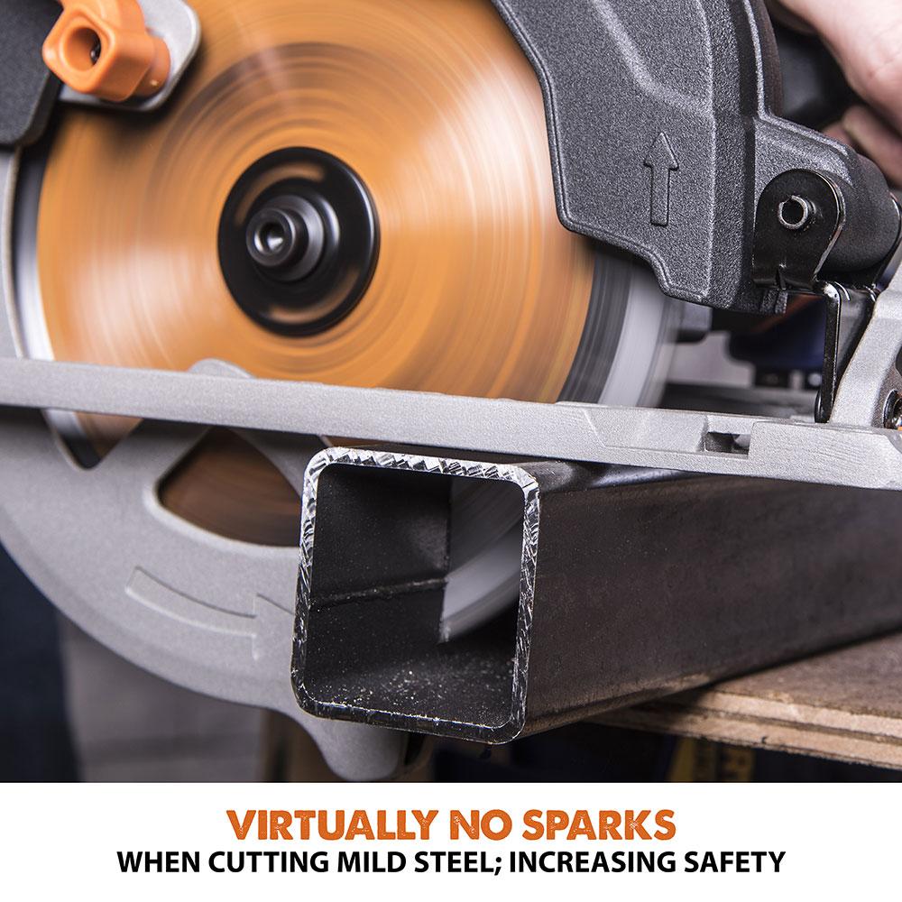 Evolution R185CCS Circular Saw with 185mm TCT Multi-Material Cutting Blade
