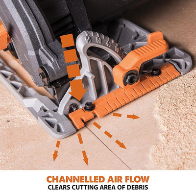 Evolution R185CCS Circular Saw with 185mm TCT Multi-Material Cutting Blade
