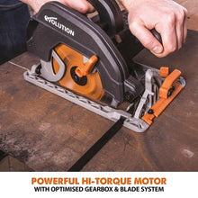 Evolution R185CCSX+ Circular Saw with 185mm TCT Multi-Material Cutting Blade