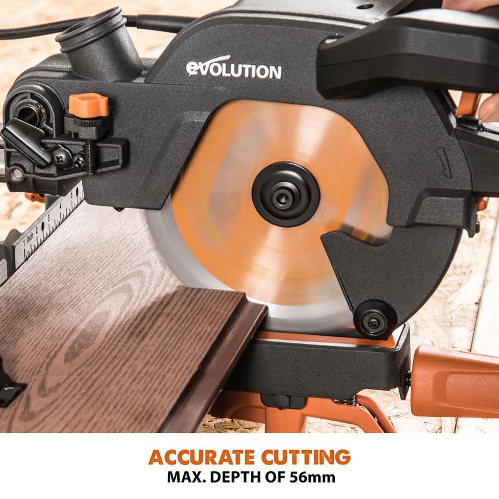 Evolution R185SMS+ (230V) Sliding Mitre Saw With 185mm Multi-Material Cutting Blade
