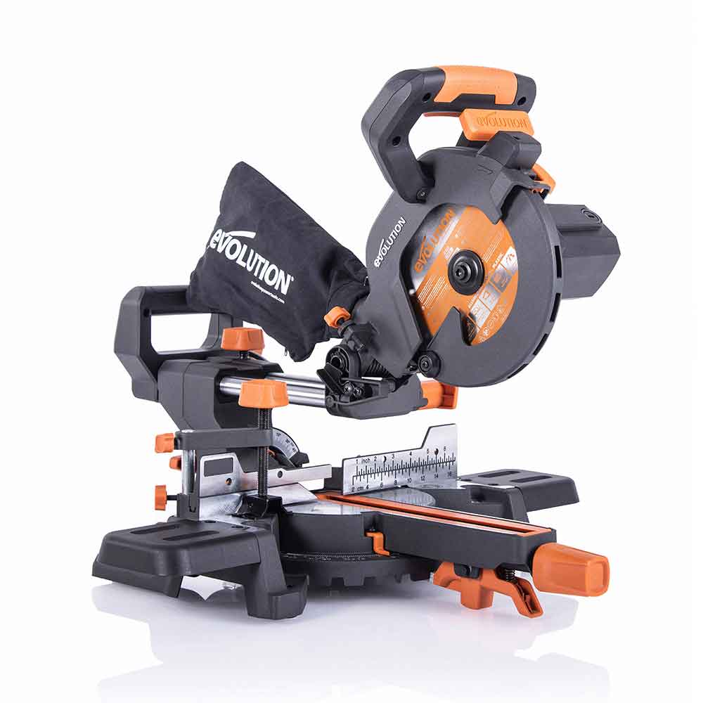 Evolution R185SMS+ (230V) Sliding Mitre Saw With 185mm Multi-Material Cutting Blade