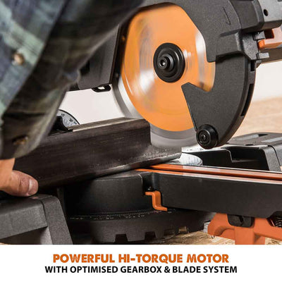 Evolution R185SMS+ (230V) Sliding Mitre Saw With 185mm Multi-Material Cutting Blade