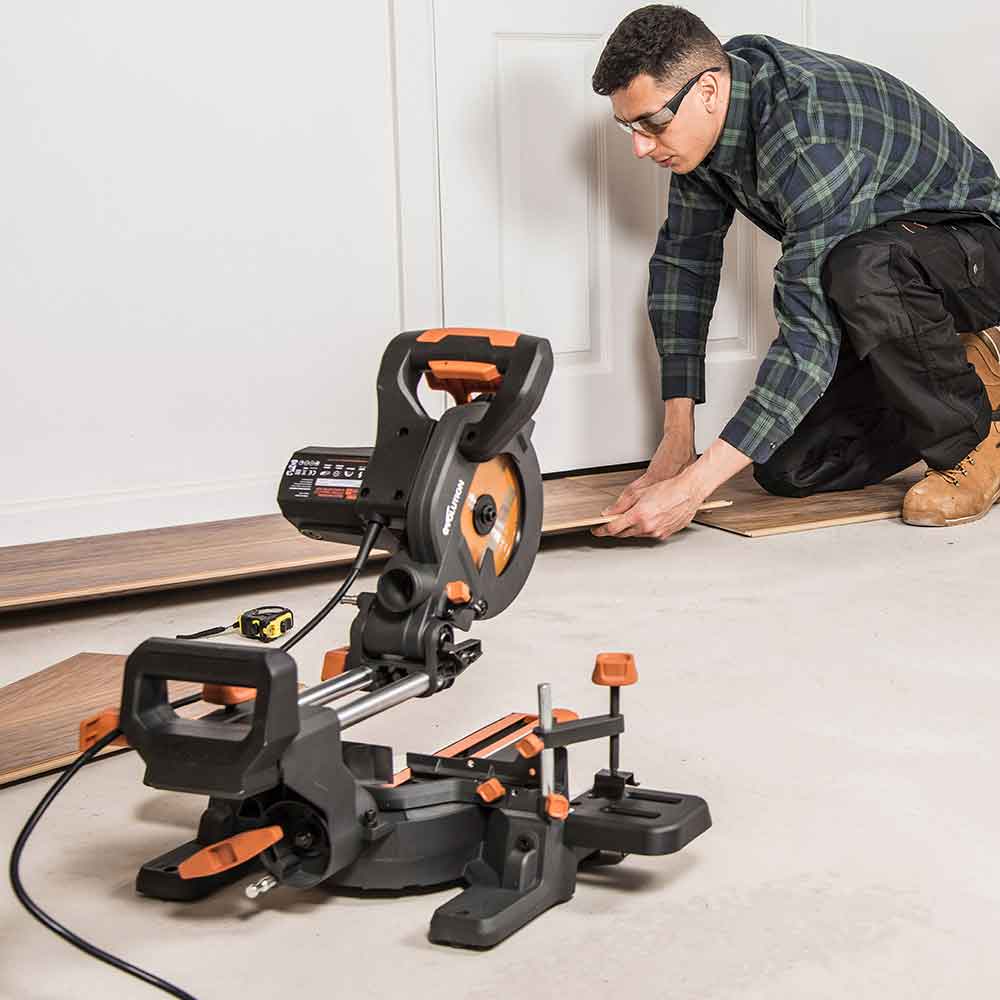 Evolution R185SMS+ (230V) Sliding Mitre Saw With 185mm Multi-Material Cutting Blade