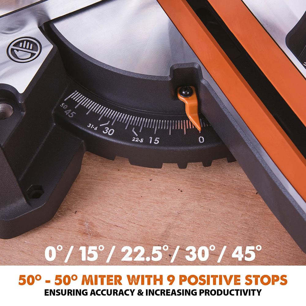 Evolution R210SMS+ (110-230V) Sliding Mitre Saw With 210mm Multi-Material Cutting Blade