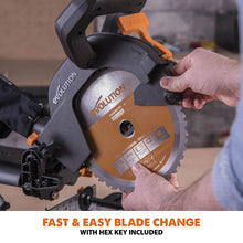 Evolution R210SMS+ (110-230V) Sliding Mitre Saw With 210mm Multi-Material Cutting Blade