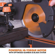 Evolution R210SMS-300+ (110-230V) Sliding Mitre Saw With 210mm Multi-Material Cutting Blade