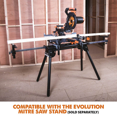 Evolution R255SMS+ (110-230V) Sliding Mitre Saw With 255mm Multi-Material Cutting Blade