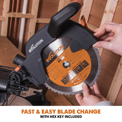 Evolution R255SMS+ (110-230V) Sliding Mitre Saw With 255mm Multi-Material Cutting Blade