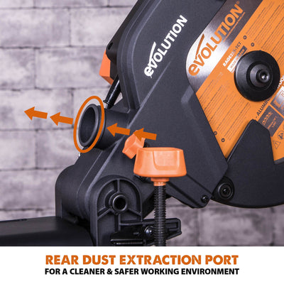 Evolution R255SMS+ (110-230V) Sliding Mitre Saw With 255mm Multi-Material Cutting Blade