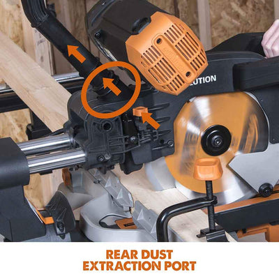Evolution R255SMS-DB 255mm Double Bevel Sliding Mitre Saw With TCT Multi-Material Cutting Blade