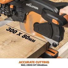 Evolution R255SMS-DB 255mm Double Bevel Sliding Mitre Saw With TCT Multi-Material Cutting Blade