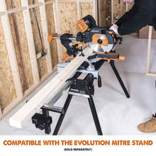 Evolution R255SMS-DB 255mm Double Bevel Sliding Mitre Saw With TCT Multi-Material Cutting Blade