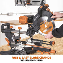 Evolution R255SMS-DB+ (110-230V) Double Bevel Sliding Mitre Saw With 255mm Multi-Material Cutting Blade and 255mm TCT Wood Blade