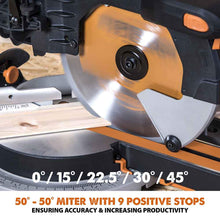 Evolution R255SMS-DB 255mm Double Bevel Sliding Mitre Saw With TCT Multi-Material Cutting Blade