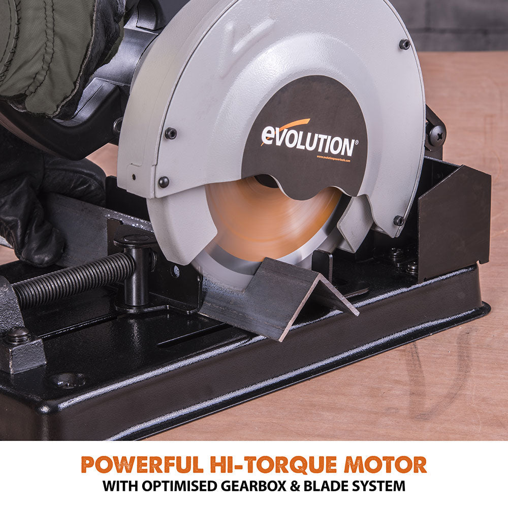 Evolution RAGE4 Chop Saw with 185mm TCT Multi-Material Cutting Blade