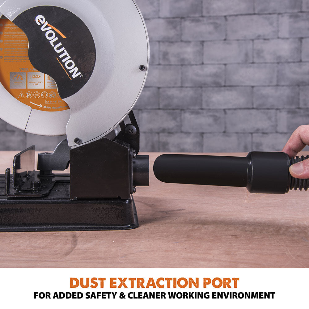 Evolution RAGE4 Chop Saw with 185mm TCT Multi-Material Cutting Blade