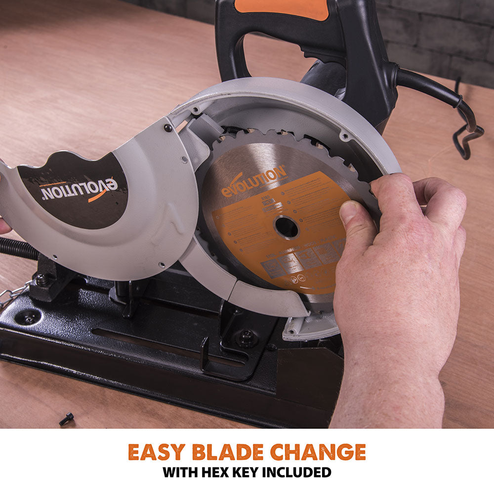 Evolution RAGE4 - 185mm Chop Saw with TCT Multi-material Cutting Blade B-grade (Refurbished as new)
