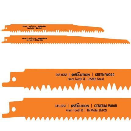 Evolution Wood Cutting Reciprocating Saw Blades x2