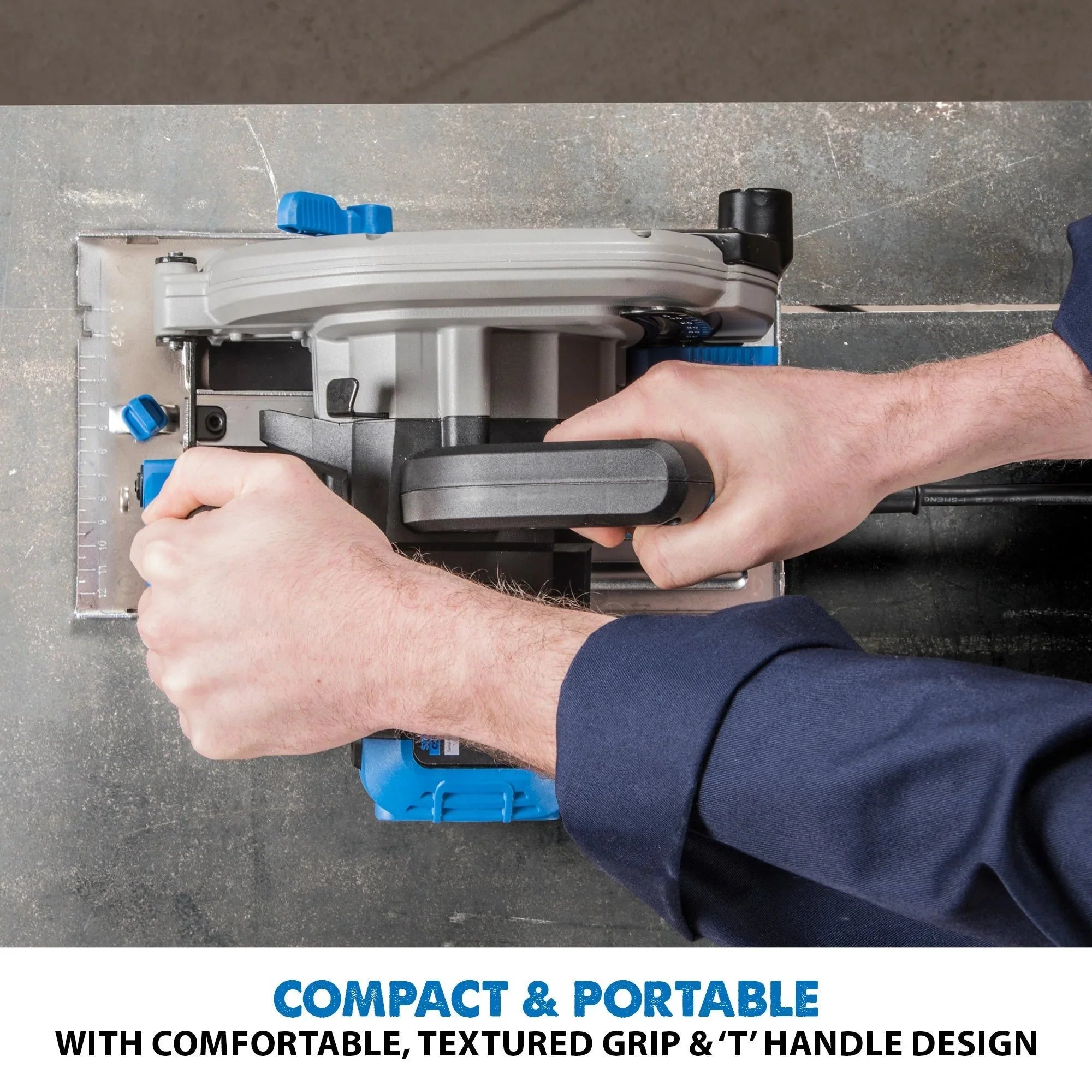 Refurbished B-Stock Evolution S185CCSL 185mm Circular Saw with TCT Mild Steel Cutting Blade